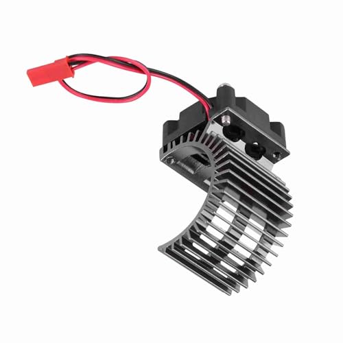 RC Car Motor Heat Sink With Cooling Fan, High Strength Heat Sink With Cooling Fan for 1/10 Scale Electric RC Car 540/550 Motor (Black)