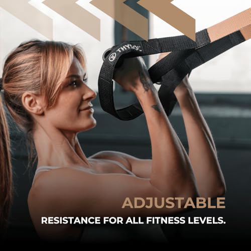 Image of THYSOL Resistance Trainer Pro Xtreme Straps Army | Sling Trainer Set with Adjustable Door Anchor | Fitness Home Workouts - Suitable for Travelling & for Training Indoor & Outdoor