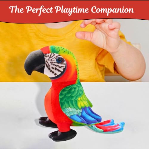 Image of Tickles Parrot Soft Stuffed Plush Bird Toy for Kids Boys & Girls Birthday Gifts (Color: Multicolor Size: 20 cm)