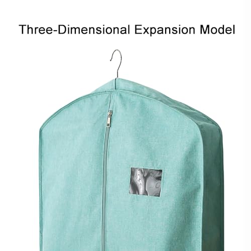 Durable Garment Bag，Oxford Cloth Garmet Bag，Full Closure Hanging Garment Bag，for Fur, Coats, and Garments(White,35.4in/90cm)4