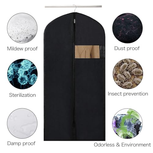 2 x Kleidersack Anzug Schutzhülle, Premium Kleidersäcke mit Reißverschluss, Business Kleidersack 120 x 60 cm, Hochwertige Kleiderhülle für Anzug und Kleid I Atmungsaktive Anzugtasche für Reisen