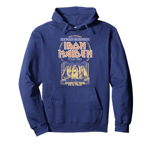 Iron Maiden World Slavery Japanese Flyer Navy Pullover Hoodie