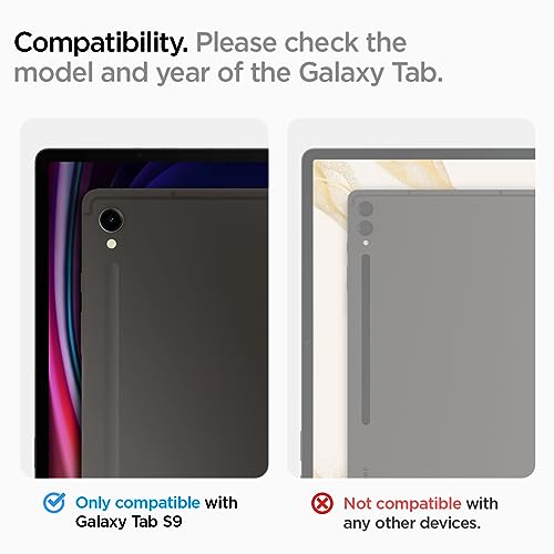 Image of Spigen for Galaxy Tab S9 Case (2023), Ultra Hybrid Pro Protective Tri-Fold Cover with Transparent Back and S Pen Holder, 11 inch, Gray