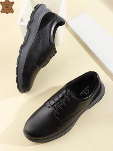 Image of Carlton London Men's Lace-Up Leather Casual Shoe with Lightweight Comfort Sole