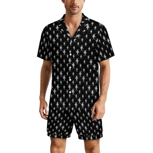 Pyjama Homme amusant et doux avec boutons et manches courtes légères