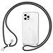 Produktbild NALIA Handyhülle mit Kette kompatibel mit iPhone 12 Pro Max Hülle, Transparente Schutzhülle & Handy-Schnur, Slim Necklace Hardcase mit Umhänge-Band, Kordel Cover Chain Case Klar, Farbe:Schwarz