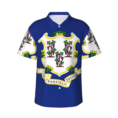 Chemise de plage drapeau Connecticut pour vacances d'été