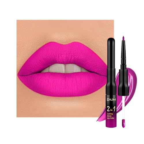 evpct 1Pcs Hot Pink Matte Lip Liner & Liquid Lipstick Stain Makeup Set for Women Gift Pink Lip Liner Stain Long Lasting Waterproof Smudge Proof Longwear Lips Stick Makeup 24 hours originale 59