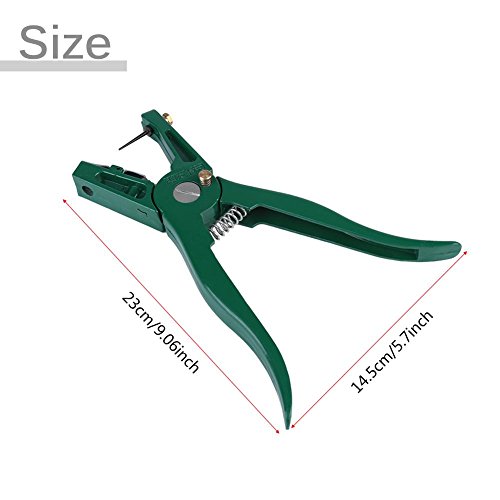 Foto von DEWIN Ohrmarkenzange, Tier Ohrmarke Zangen, Vieh-Ohrmarken mit Ersatznadel zum Installieren von Schweinen Rinder Schafe Tiere Ohrmarken