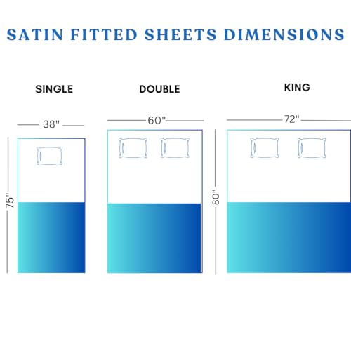 Image of COOLBEDS Satin King Size Bedsheet With Elastic Fitted and 2 Pillow Covers - 400 Thread Count - 203 x 183 cms (Taupe)