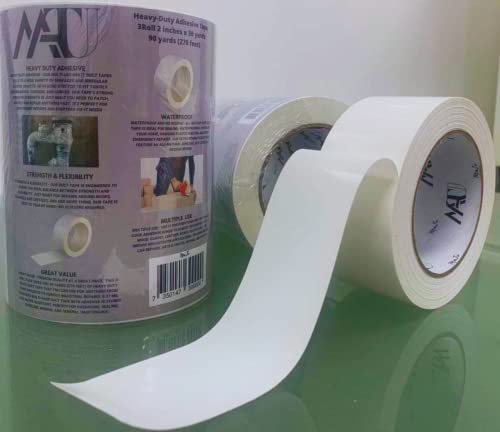 3 Pack Waterproof Tape For Outdoor Use Duct Tape Heavy Duty White Duck Tape Waterproof Tape Duct Tape White, 2 Inches X 30 Yards #TOP4