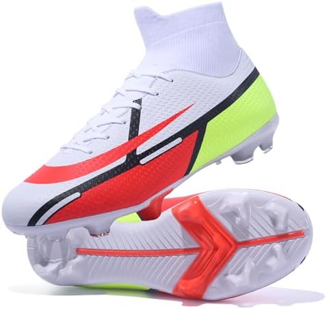 Soccer Cleats Mens Professional Soccer Cleats Womens Anti Slip High Top Outdoor Grass Indoor Soccer Shoes for Big Boy