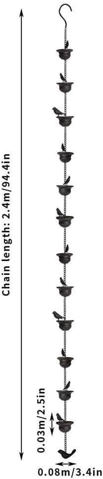 Rain Chains, rainwater harvesting Chains,Outdoor rain Chain Movable Hanging Basin Garden rain Collector ，Outdoor Decorative Hanging Garden Ornaments