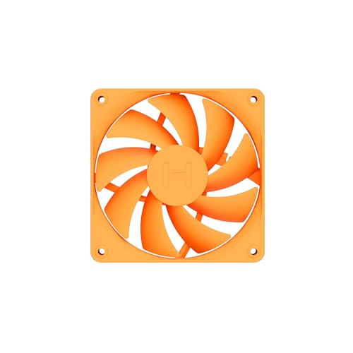 Image of Hyte Flow FA12 120mm PC Case Fans 4-Pack, High Performance, Low Noise, 1500 RPM, 4-Pin PWM, Fluid Dynamic Bearing - Astral Orange (Orange)