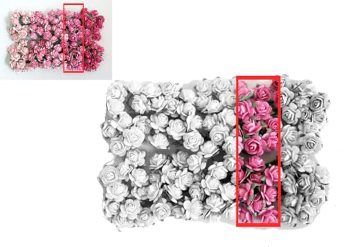 KADADSA 100 pcs Tiny Artificial Roses Mixed Pink Five Color Mulberry Paper Flower 15-18 mm Flower Wedding Scrapbooking (Pink Color 02)