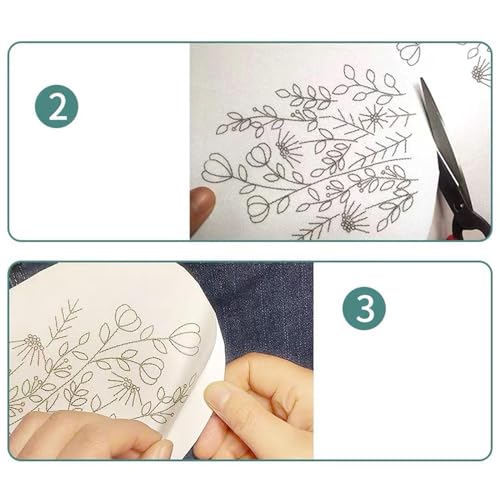 Stabilisateur de broderie soluble eau lot de 5 customisation pulls - 8