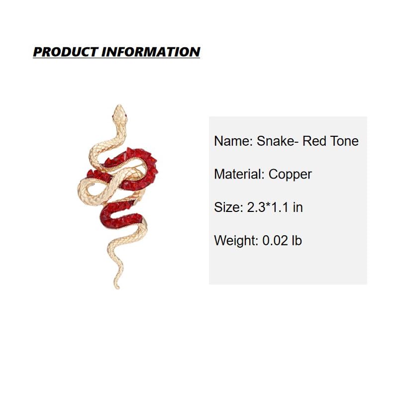 Image of Gold Snake Brooches Pins for Women Men Statement Snake Enamel Lapel Pins Crystal Rhinestone Accessories Powerful Animal Insect Clothing Coat Jacket Lapel Jewelry Gifts
