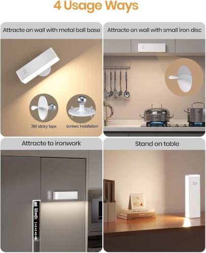 Aplique de pared LED regulable inalámbrico magnético 360 7