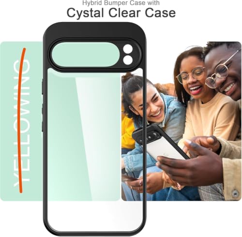 Image of VONZEE Clear Back Case Cover for Google Pixel 10 Pro 5G | Shockproof Design | Hard Back Cover Case for Google Pixel 10 Pro 5G (PC & TPU, Black)