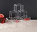 Jusalpha® 8 PC 4'' Clear Acrylic Risers, Acrylic Display Risers Shelf Showcase Fixtures for Jewelry, Display Stand for Amiibo Funko POP Figures, Cupcakes, Food Display, Cabinet- Lot of 8 (4x4x4 Inches)