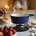 Artestia Swiss Fondue Set – Cast Iron Traditional 2L Cheese & Chocolate Fondue Pot for 4-6 People – Ideal for Melting Cheese, Chocolates, Caramel, & More, Blue