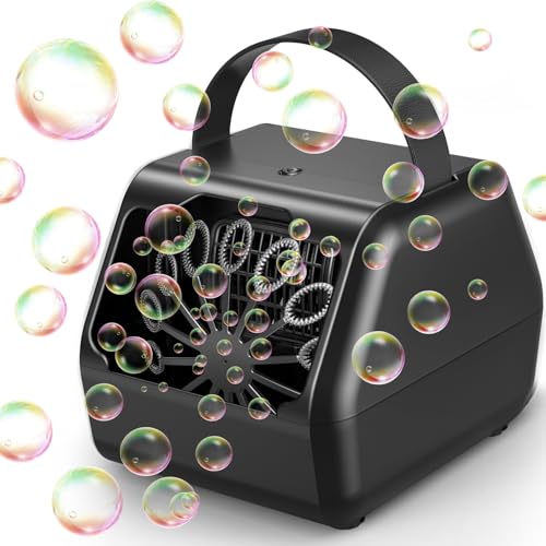Portable Bubble Machine for Kids with 1800mAh Rechargeable Battery, 400ml Large Tank, Dual Speed Control & USB-C Charging, Indoor Outdoor Bubble Blower Party Toy