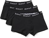 GANT Herren 3-Pack Trunk CTN STR Boxershort, Schwarz (Black 5), Large (Herstellergröße: L) (3er Pack)