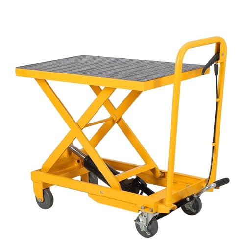 Image of EcoSummer 500Lbs Hydraulic Lift Table Cart,28.5" Lifting Height Hydraulic Scissor Cart Single Scissor Lift Table with Non-Slip Pad for Material Handling