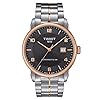 Tissot mens Luxury Stainless Steel Dress Watch Rose Gold 5N,Grey T0864072206700
