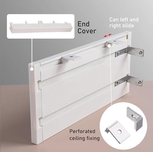Cenefa de cortina resistente para montaje en techo o pared de aluminio 6