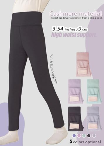 Girls Fleece Lined Leggings High Waisted Tights Winter Thermal Legging for Toddlers Kids, Soft and Stretchy Pants Full Lengh2