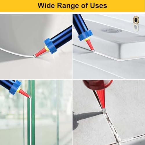 32 Stück Universal Integrierte Gummidüse Werkzeug Kit, Edelstahl Dichtungsdüse Silikon Silikonspritze Aufsätze, Einteiliger Edelstahldüsen Silikon spitzen Kartuschenspitzen für Verstemmen