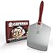 Caveman Products Aluminum Metal Pizza Peel - Folding Wood Handle for Easy Storage - 12"x 14", Beveled Edge - Gourmet Pizza Paddle for Baking Homemade Pizza and Bread - FREE Pizza Cutter