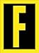 NMC National Marker Corp. RL15F Letter, F, 1.5 Reflective Yellow Black, PS Vinyl