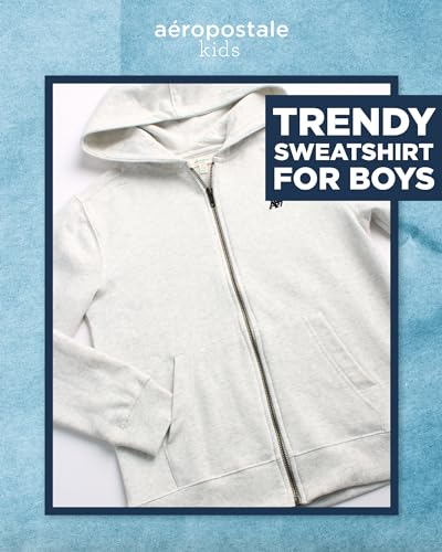 AEROPOSTALE Boys' Hooded Sweatshirt - Soft Fleece Full Zip Up Hoodie with Kangaroo Pockets - Jackets for Boys (Sizes: 4-16)2