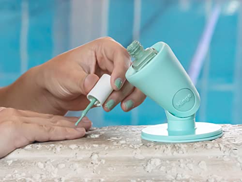 Tweexy Hinge Untippable Nail Polish Bottle Holder | Anti-Spill Nail Polish Holder Stand, Tilted, Smartgrip Airlock Suction | Fingernail Painting, Nail Art Tools | Nail Polish Accessories (Zen Green) #TOP6