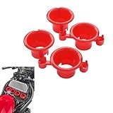 GFARDMOTO Motorcycle Velocity Stack Funnel Air Filter Trumpet 4Pcs ABS Plastic Intake Wind Horn Cup High Flow Air Funnel Compatible with Honda CB650R CBR650R (E-Clutch) 2019-2025 (red)