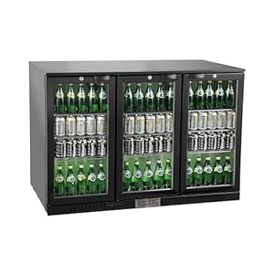 Flaschenkühler GBC3003, Aluminium/Glas, 135 x 53 x 86.5 cm, 308 L, verstellbare Einlegeböden, automatische Abtauung, LED Beleuchtung, schwarz
