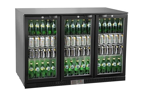 Flaschenkühler GBC3003, Aluminium/Glas, 135 x 53 x 86.5 cm, 308 L, verstellbare Einlegeböden, automatische Abtauung, LED Beleuchtung, schwarz
