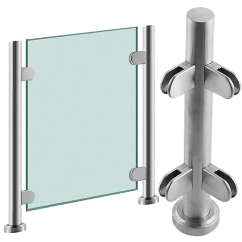 Poteau de garde-corps inox pour panneau bois 8 à 12 mm balcon