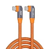 YAMCOWL L型 USB C to C 3.2 Gen 2x2 カメラケーブル、20Gbps、高速データ転送とライブプレビュー用、製織技術、4k Ultra HDキャストをサポート Canon R5/R8/R6 Sony A9 III/A1 II/A1/A9 II Nikon ZF/Z8/Z9 Fujifilm GFX-50S/GFX1000などに適しています (ダブルベンド5M)