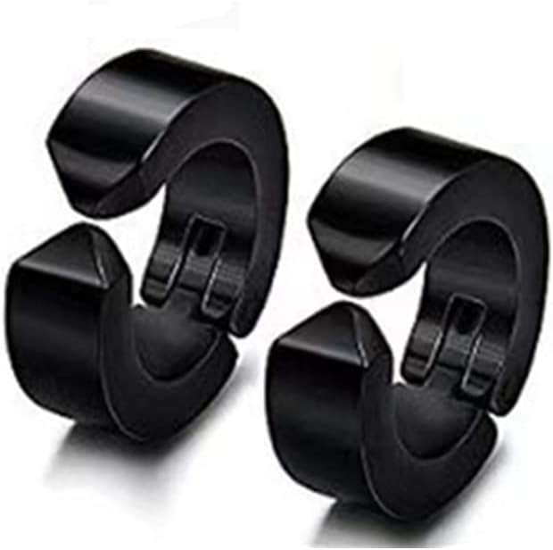 Anime Cosplay Earrings Titanium Steel Black Ear Clips Jewelry Halloween Costume Prop Gift