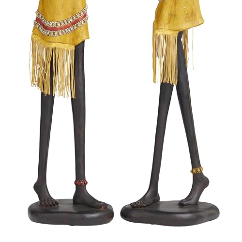 Set de 2 estatuas decorativas de mujeres en polystone miniatura 2