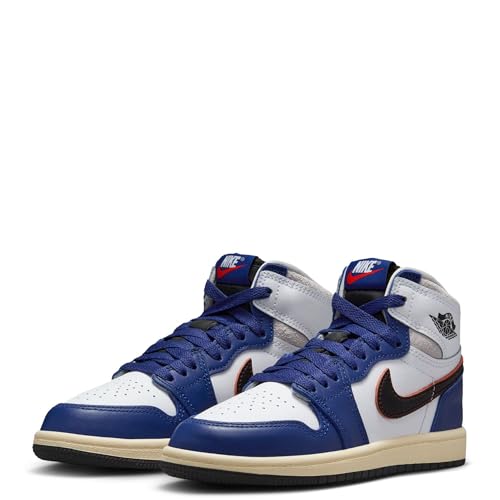 Air Jordan 1 Retro High OG Rare Deep Royal Blue Preschool Lifestyle Shoes (White/Black/Neutral Grey/Deep Blue)3