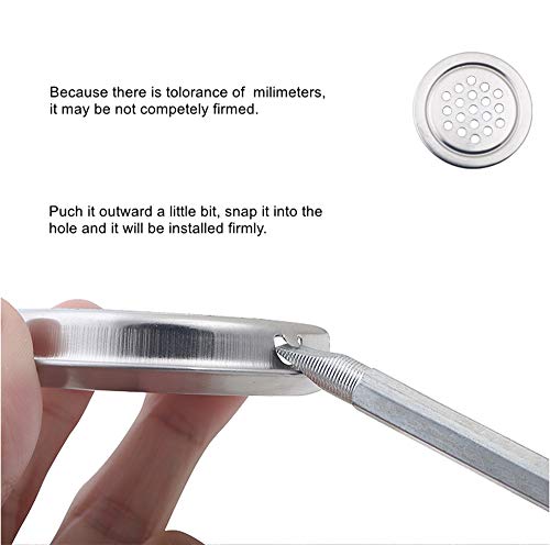 White Soffit Vents 53Mm Stainless Steel Circular Round Mesh Hole Air Vents For Kitchen Bathroom Cabinet Wardrobe (Flat, 20Pcs) #TOP6