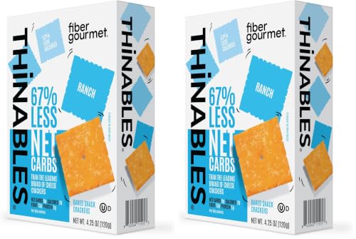 Fiber Gourmet Thinables Baked Cheese Crackers - Ranch - (Pack of 2)