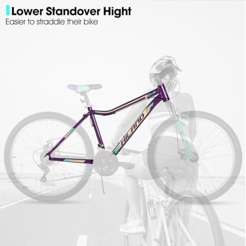 HILAND 20 Inch 26 Inch Mountain Bike for Women Girl, Lock-Out Suspension Fork, Aluminum Frame, Adult Ladies Mens MTB Bic - Additional View