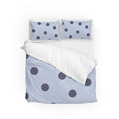 Parure de lit en polyester de qualité supérieure motif cercles bleu clair - 2