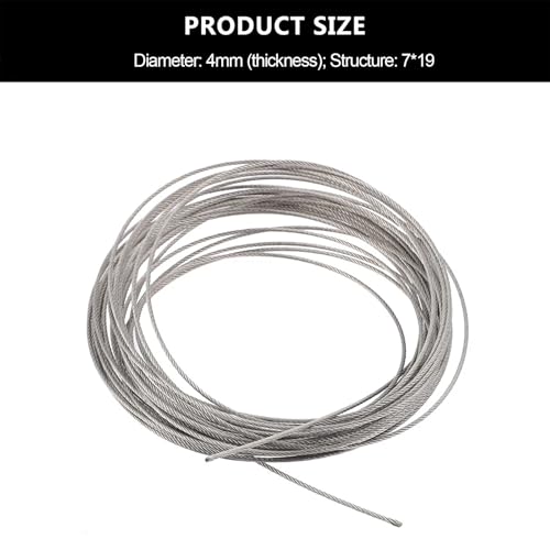 Câble acier inoxydable 304 de 4mm structure 7x19 robuste et durable