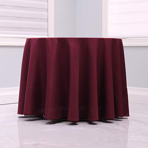 Kadut Burgundy Tablecloth - 108 Inch Round Tablecloths for Circular Table Cover in Burgundy Washable Polyester - Great for Buffet Table, Parties, Holiday Dinner & More